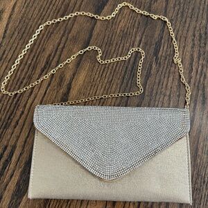 Perry White Crystal Flap Clutch